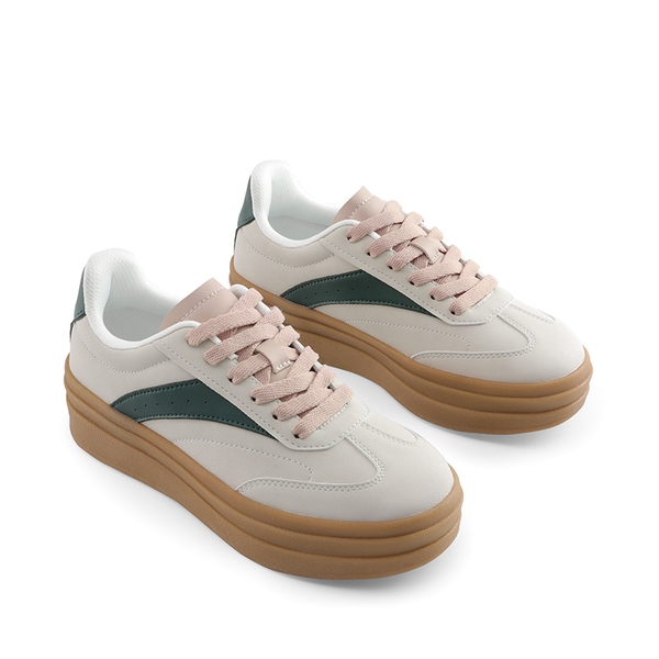 [Val] Retro Platform Fashion Sneakers - GREY - 5